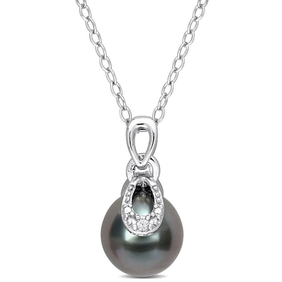 Everly Women's Cultured Pearl and Diamond Sterling Silver Necklace
