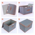 thumbnail image 3 of Unique Bargains Storage Cube Storage Bin with Handles Collapsible Storage Basket Gray, 3 of 7