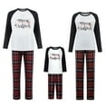 thumbnail image 1 of Mialoley Christmas Family Matching Pajamas Set, Letters Print Tops with Pants, 1 of 10