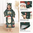 thumbnail image 3 of FORMRS Wearable Blanket Hoodie with Sleeves for Kids Cozy Flannel Sweatshirt, Green Christmas, 3 of 7