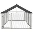 thumbnail image 5 of vidaXL Dog Kennel Silver Galvanized steel, Polyethylene, 5 of 40