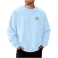 thumbnail image 2 of BVOFAR Mens Oversized Sweatshirts Crewneck Long Sleeve Casual Pullover Loose Fall Tops Cozy Graphic Sweatshirt Sky Blue S, 2 of 6