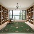thumbnail image 2 of ODIKA 9'x12' Washable Area Rug Ivory Arrangement Distressed Cornerwork Chartreuse Vintage Ornate Refined for Great Room, Indoor Concept, Large Living Low Pile, Flatwoven, 2 of 7