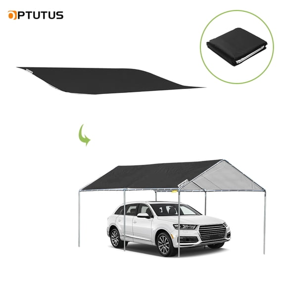 OPTUTUS 236 x 134 Inch Carport Replacement Canopy - Heavy-Duty Oxford Fabric Waterproof UV