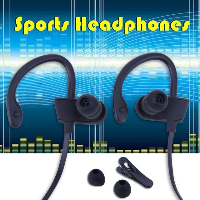 Audífonos estéreo inalámbricos universales compatibles con Bluetooth para deportes (negro)