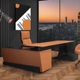 thumbnail image 3 of Corner Computer Desk Organizer Executive Modern Work Storage Office Desk Drawers Wooden Escritorios De Oficina Office Furniture My Lux Decor Round, 3 of 7