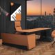 thumbnail image 3 of Corner Computer Desk Organizer Executive Modern Work Storage Office Desk Drawers Wooden Escritorios De Oficina Office Furniture My Lux Decor Round, 3 of 7