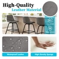 thumbnail image 5 of ClinQ 26 inch Swivel Counter Height Bar Stool Set of 2, Faux Leather Seat with Metal Legs and Back, Grey, 5 of 6