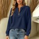 thumbnail image 5 of Neewe Women's Plain Long Sleeve Top Fall 1/4 Zipper Tops Loose Ladies Casual Fashionable Top Pullover, 5 of 7