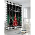 thumbnail image 3 of Fsddascl Christmas Tree Shower Curtain Set - Small 36" x 72" Washable Bathtub Curtain with 12 Hooks, Black Buffalo Plaid Xmas Trees Waterproof Fabric Stall Shower Curtains for Bathroom/Bathtub Décor, 3 of 6