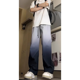 thumbnail image 1 of Pantalones casuales de rayas degradadas para hombre, pantalones de trabajo de uniforme militar de estilo americano de corte holgado, sección delgada de verano hacia adelante, 1 of 4
