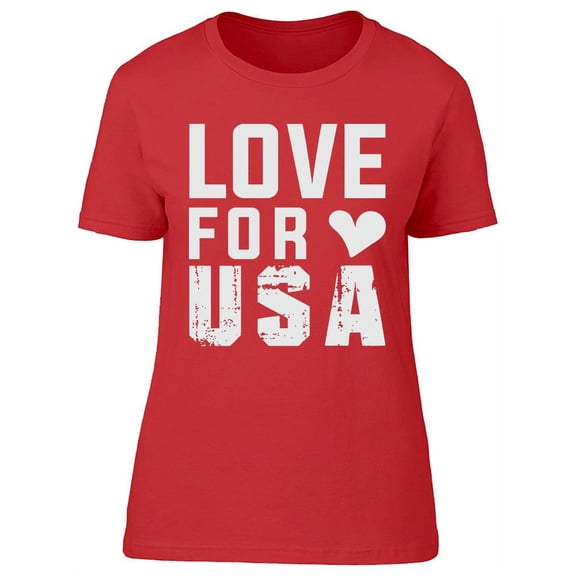 Love For U.s.a. With Heart T-Shirt Women -Image by Shutterstock, Female Small