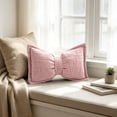 thumbnail image 6 of Bow Pillow, Comfortable Bow-Knot Throw Pillow / Seat Back Cushion, Boho Decorative Throw Pillows Chenille Textured Lumbar Pillows Large Bow Shaped Cushion for Bed Sofa Couch Living Room Bedroom Decor, 6 of 6