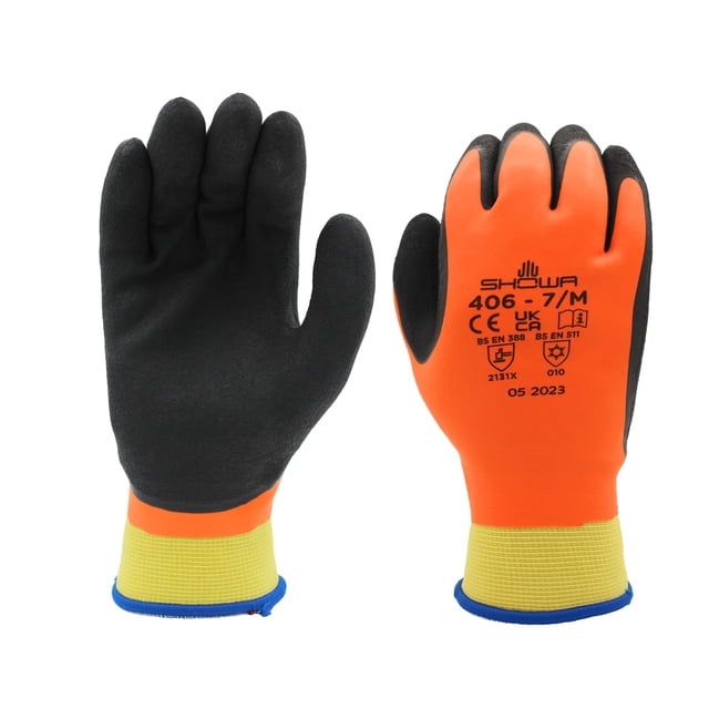 SHOWA 406 Guante de trabajo de invierno con aislamiento impermeable, mediano (paquete de 6 pares)