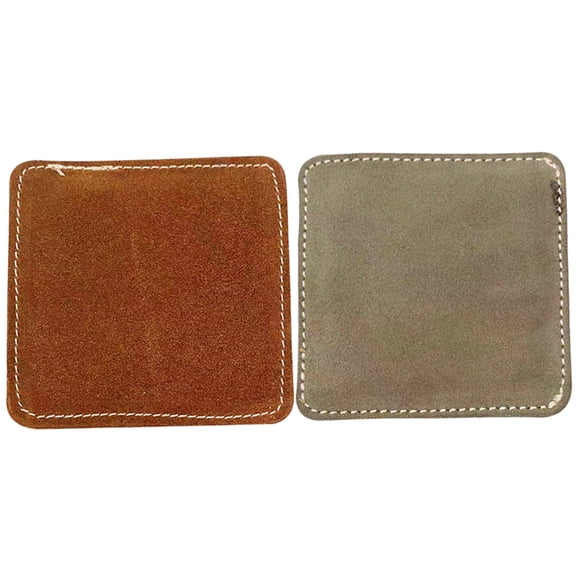 Miangastore Outil de Billard en Tissu Brun Café Surface Velours Cuir Rugueux 2 Ensembles 3.7x3.7 Po