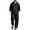 Black, variant on Mens Sweat Suits 2 Piece Set Long Sleeve Button Down Hoodies and Long Pants Elastic Waist for Workout Sportswear, L