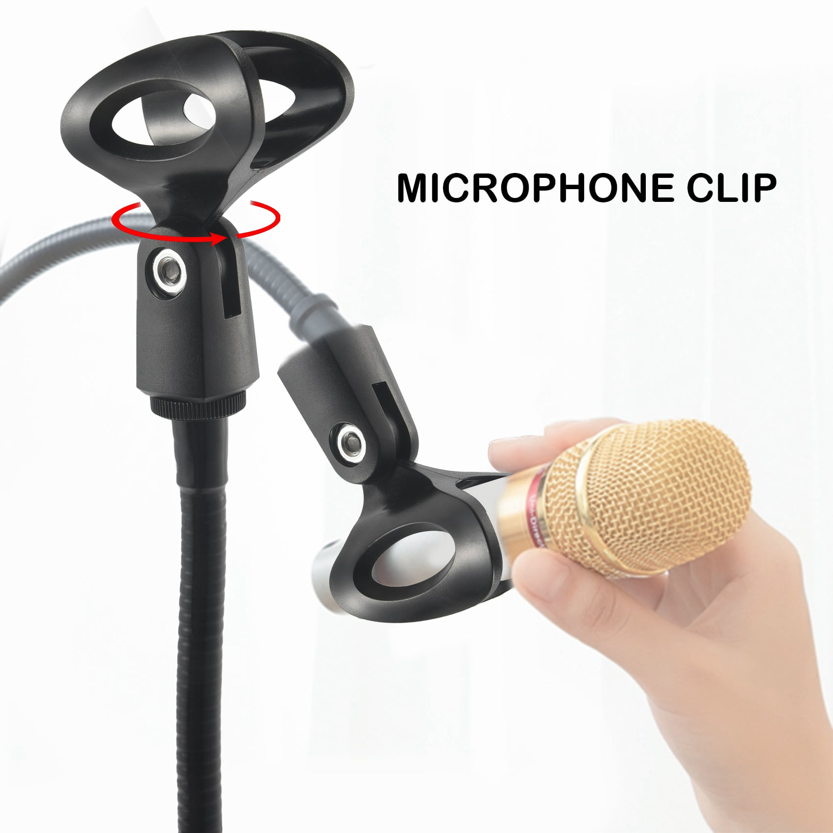 Flexible Gooseneck Microphone Stand with Desk Clamp for Radio