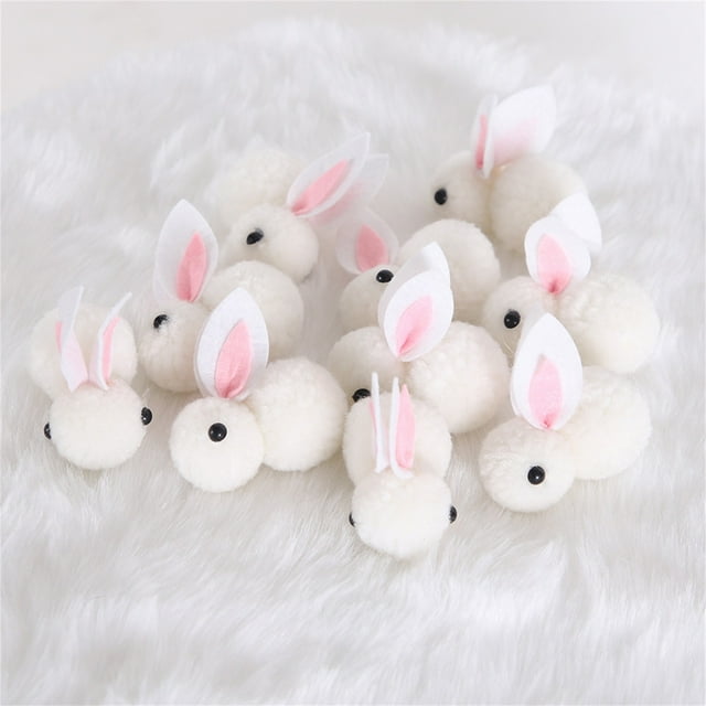 Meitianfacai 10 Pcs Décoration de Pâques Peluche Mini Lapin Lapin de Pâques Poupée Jouet Cadeau