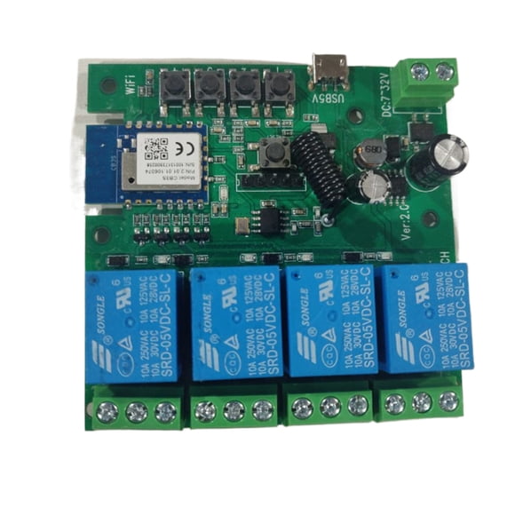 crativent eweLink Smart WiFi Switch Module Receiver 4CH 5V 7V -32V 85V 220V 250V Home Automation WiFi 10A Timer Relay For Switch