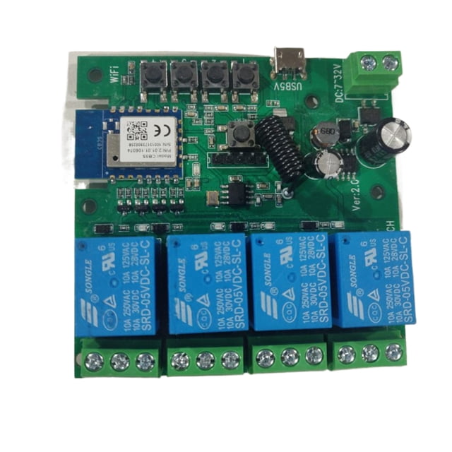 crativent eweLink Smart WiFi Switch Module Receiver 4CH 5V 7V -32V 85V 220V 250V Home Automation WiFi 10A Timer Relay For Switch
