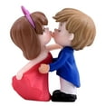 thumbnail image 2 of Cute Kissing Couple Doll Ornaments, 2-Piece Set, PVC Miniature Bride and Groom Figurines for Garden, Desk, Shelf Decor, Hand-Painted Wedding Cake Toppers, 2 of 9