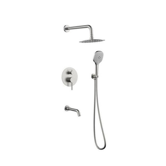 Elegant Kitchen & Bath FAS-9002BNK George Complete Shower & Tub Faucet with Rough-in Valve, Brushed Nickel