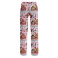 thumbnail image 4 of Lumtrix Christmas Pajamas For Women Funny Gingerbread House Graphci Pajamas Bottoms Cute Lounge Elastic Waist Palazzo Pants Fall Pajamas Light pink 3XL, 4 of 6