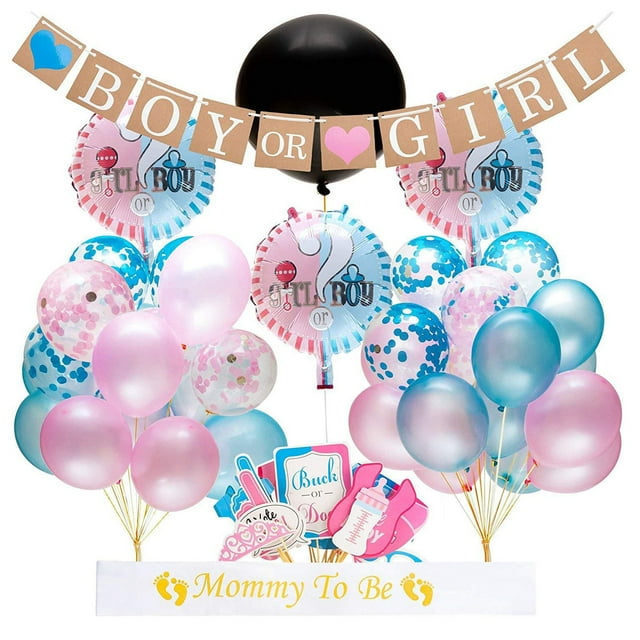Un kit de fiesta revelador de género Decoración para baby shower Decoración para patio Accesorios para fotos