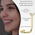 thumbnail image 2 of EternalDia Real Diamond Nose Stud With Twist Back 14K Gold Nose Stud in 20 Gauge/Diamond Nose Ring For Women/Diamond Color-I-J, Diamond Clarity- I2-I3, 2 of 7