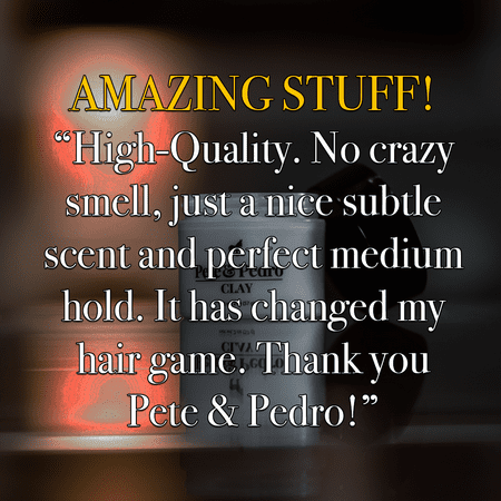 Pete & Pedro CLAY - Medium Hold, Matte Finish Hair Clay Volume & Hold, 2 oz