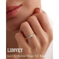 thumbnail image 2 of LUNVKY 18K Gold Plated Rings for Women Stackable Non Tarnish Knuckle CZ April Birthstone Ring with CZ Crystal Birthday Valentines Day Jewelry Gifts Teen Girlfriend Wife Her Female Tween Age Ideas, 2 of 7