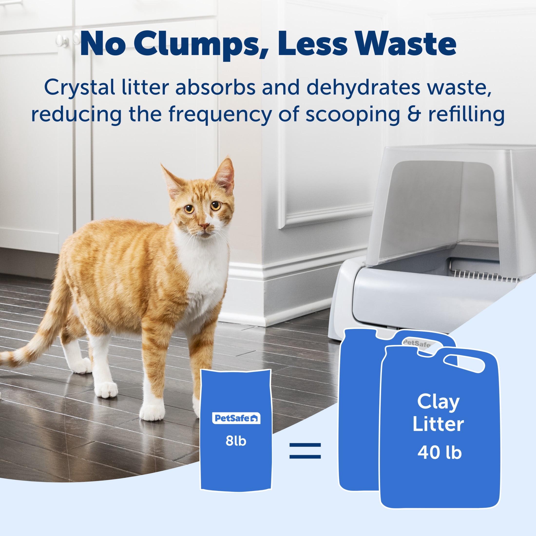 PetSafe ScoopFree Premium Fresh Crystal Cat Litter, Lightly Scented, 3 Packs of 8 lb bags