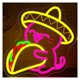 thumbnail image 1 of Letrero De Neón Con Forma De Gato Y Tacos, Regulable, Con LED, Ideal Para Decoración De Pared. Perfecto Para Escaparates, Restaurantes, Tiendas Y Fiestas, 1 of 6