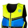 thumbnail image 4 of O'Brien Youth Flex V-Back Neoprene Life Jacket for Watersports, 55 to 75 lb, Blue/Lime, 4 of 7