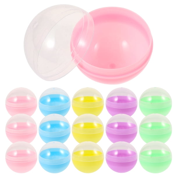 BRIGHTFUFU 50 Uds. Máquinas expendedoras de cápsulas transparentes redondas, contenedores de plástico, bolas de cápsulas rellenables