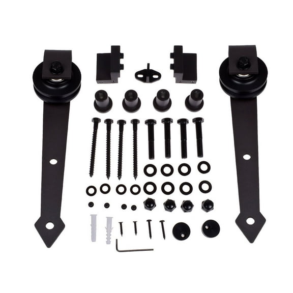 TMS 6FT Modern American Style Sliding Barn Door Track Hardware Kit Dark Coffee Steel