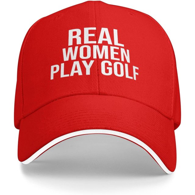 Real Women Play Golf Unisex Vintage Washed Baseball Cap Adjustable Dad Hat Black