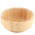 thumbnail image 1 of Cuenco redondo de bambú para ensalada, de madera natural, para aperitivos y frutas., 1 of 13