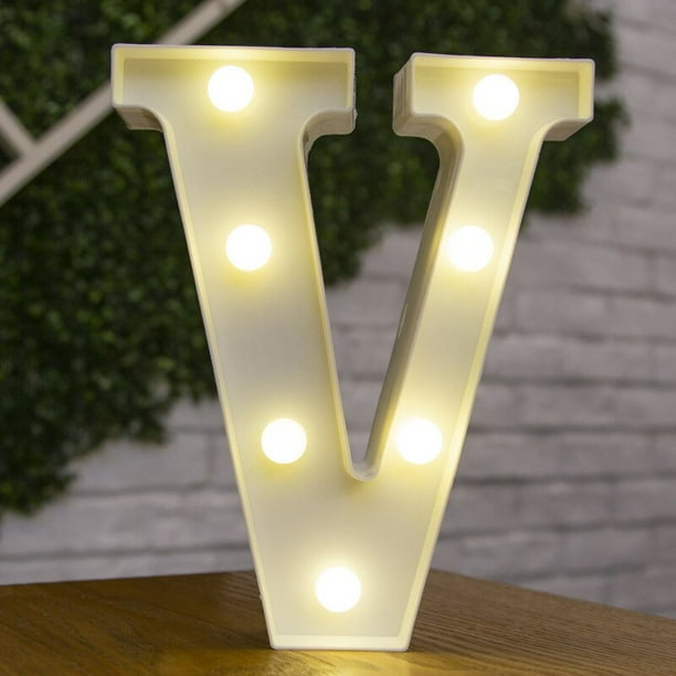 Luces LED con letras del alfabeto, señal de marquesina, número, lámpara de decoración, luz nocturna para fiesta, dormitorio, boda, cumpleaños y Navidad, 16cm