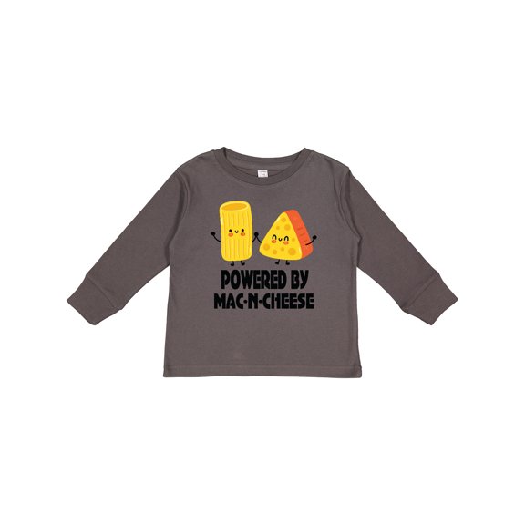 Inktastic Powered by Mac N Cheese Boys or Girls Long Sleeve Toddler T-Shirt