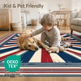 thumbnail image 4 of ODIKA 8'x10' Washable Area Rug Non-Shedding, Easy Care, Independence Day With Faded Star Design And Radiating Stripes for King Size Bedroom Under Bed, Master Suite, 4 of 7