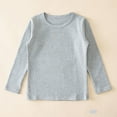 thumbnail image 7 of idosla Girls Long Sleeve Shirts Crewneck Ruched Side Slim Fit Tops Ribbed Knit Casual Tee Shirt 4-15 Years (Grey, 11-12 Years), 7 of 7