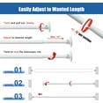 thumbnail image 4 of LCOKEIY White Shower Curtain Rod, 28 to 90" Adjustable Heavy Duty Shower Rod for Bathroom, Closet Rods for Hangning Clothes, 4 of 8