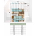 thumbnail image 6 of No Hook Shower Curtain with Snap in Liner, Retro Blue and Brown Farmhouse Wooden Board Hotel Shower Curtains for Bathroom, Washable Shower Curtain Liner Set with Mesh Top Window, 54"x78", 6 of 6