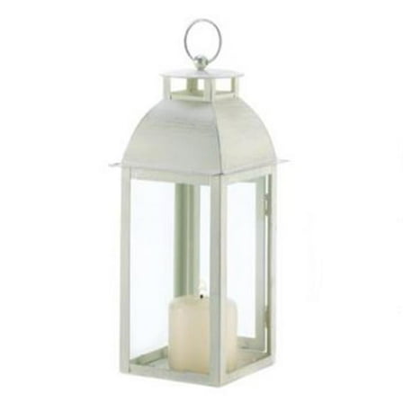 10001047 Distressed Ivory Candle Lantern