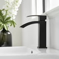 thumbnail image 4 of ANGELES HOME Waterfall Bathroom Sink Faucet Vessel Sink Faucet, Single Handle Bathroom Faucet 1 Hole Bowl Lavatory Vanity Faucet, Matte Black, 4 of 7
