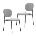 thumbnail image 1 of Sillas para Comedor y Sala Redonda Tapizadas Bouclé con Respaldo Estilo Moderno y Minimalista con Patas de Metal Set 2 Silas Gris GAON, 1 of 5