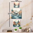 thumbnail image 3 of Designart "Vibrant Mountain Landscape with River III" River Canvas Art Print Multipanel Clock For Living Room Décor - Large Traditional Wall Clock - Oversized Orange Wall Clock - Set Of 3, 3 of 6