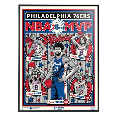 Phenom Gallery Philadelphia 76ers 18" x 24" Deluxe Framed Serigraph Print