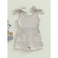 thumbnail image 2 of WEIKBMOL Toddler Girls Romper Pants Sleeveless Ribbed Short Jumpsuit Pants 6M 12M 24M 2T 3T 4T Baby Girls Summer Clothes, 2 of 9